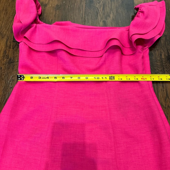 Topshop Hot Pink Off The Shoulder Mini Dress US 12 - Picture 6 of 11